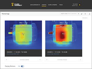 Comparing two IR images on Fluke Connect™ Assets software